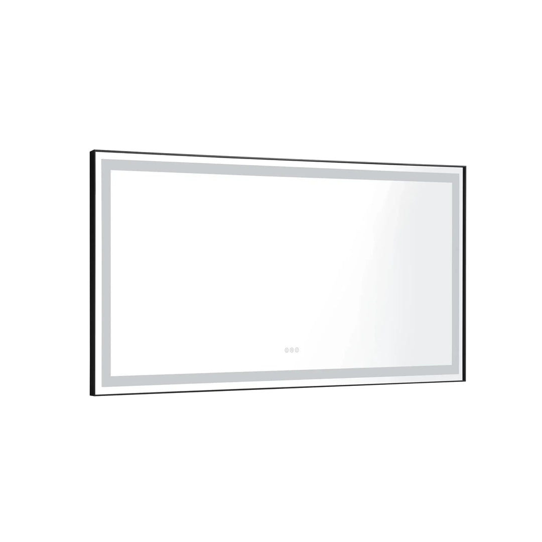 (ONLY FOR PICKUP) 72 in. W x 36 in. H Black Framed LED Single Bathroom Vanity Mirror in Polished Crystal Bathroom Vanity LED Mirror with 3 Color Lights Mirror for Bathroom Wall