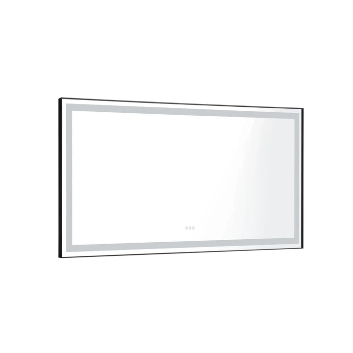 (ONLY FOR PICKUP) 72 in. W x 36 in. H Black Framed LED Single Bathroom Vanity Mirror in Polished Crystal Bathroom Vanity LED Mirror with 3 Color Lights Mirror for Bathroom Wall