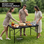 Foldable Camping Table Collapsible Picnic Aluminum Alloy Grill Stand - 2