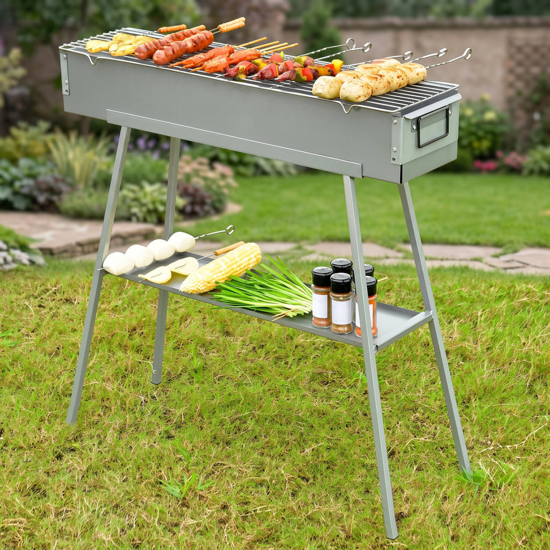 PORTABLE CHARCOAL HIBACHI GRILL – COMMERCIAL-QUALITY FOLDABLE BBQ GRILL FOR CAMPING, BACKYARD & OUTDOOR COOKING - 2