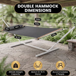 2-Person Quilted Outdoor Hammock 12FT – Double Layer with Pillow & Storage - 2