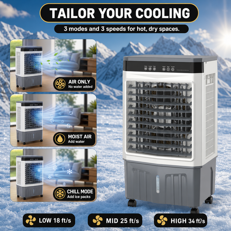 3-in-1 Evaporative Air Cooler Tower Fan with Remote Control - 2
