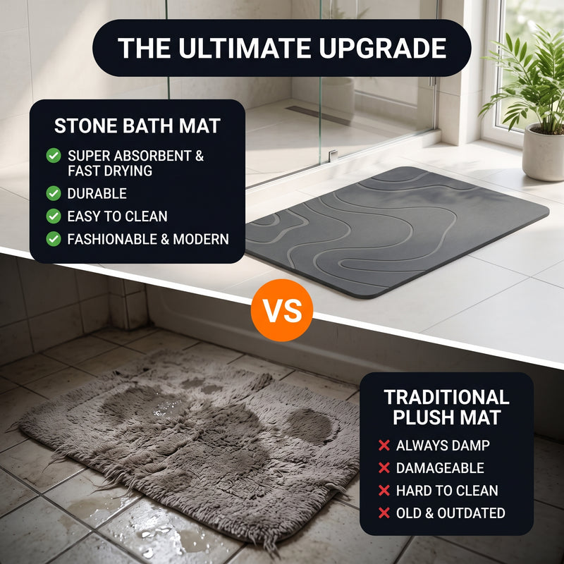 STONE BATH MAT – QUICK-DRY DIATOMACEOUS EARTH SHOWER MAT - 2