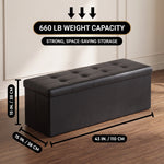 BENCH WITH STORAGE – FOLDING OTTOMAN WITH PADDED SEAT - 2