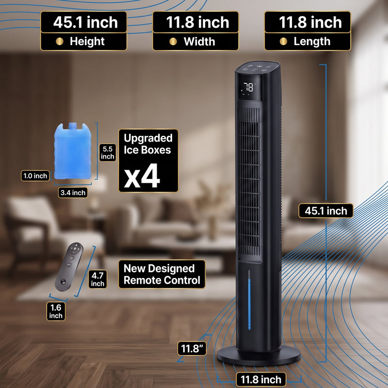 3-in-1 Evaporative Air Cooler Tower Fan with Remote Control - 2