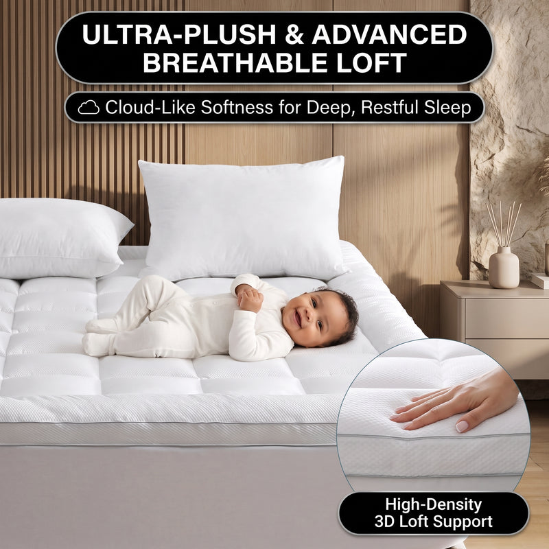 Waterproof Mattress & Pillow Protector – Breathable Quilted Deep Pocket Cover - 2