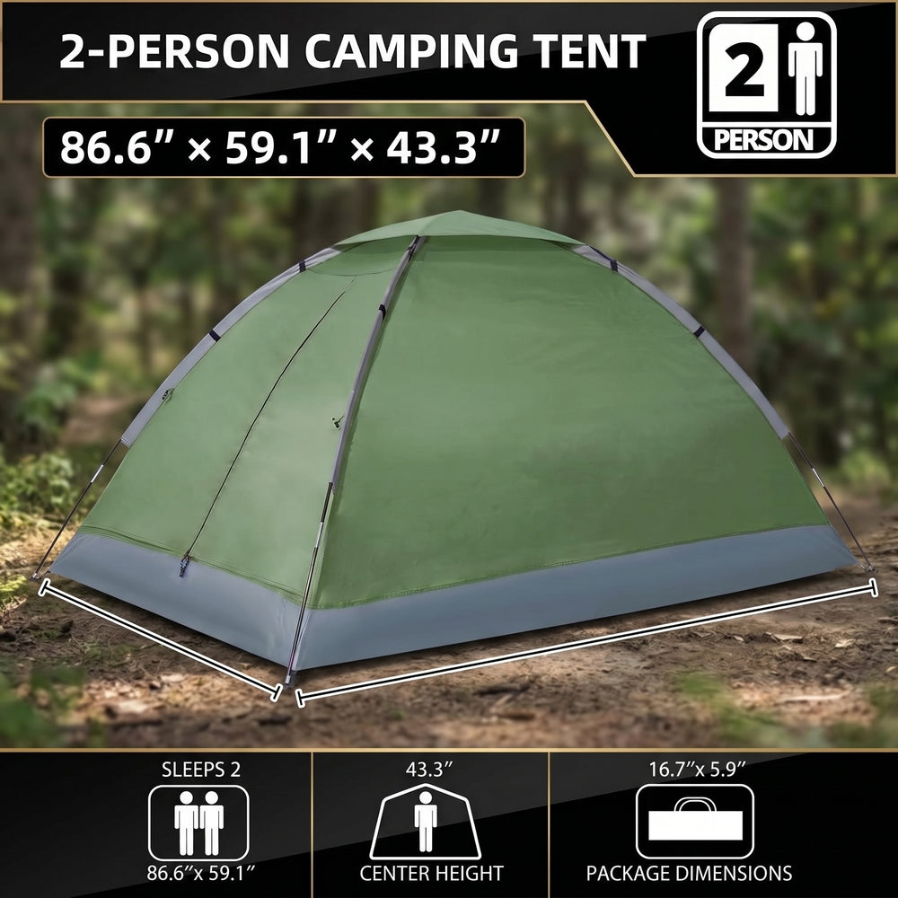 2-4 PERSON LIGHTWEIGHT BACKPACKING DOME CAMPING TENTS - 2