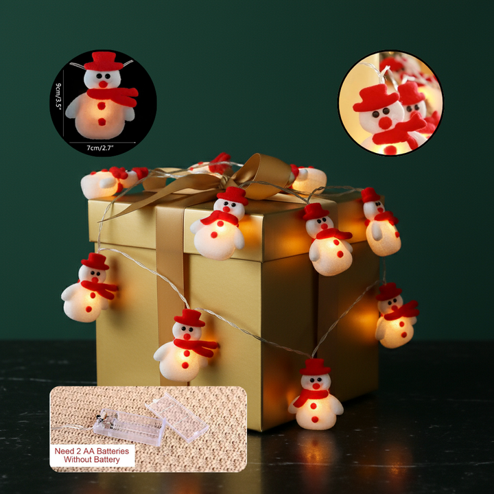 1.6M 10LED Snowman Christmas Tree LED Garland String Light Christmas Decoration For Home 2022 Christmas Ornaments New Year Gift