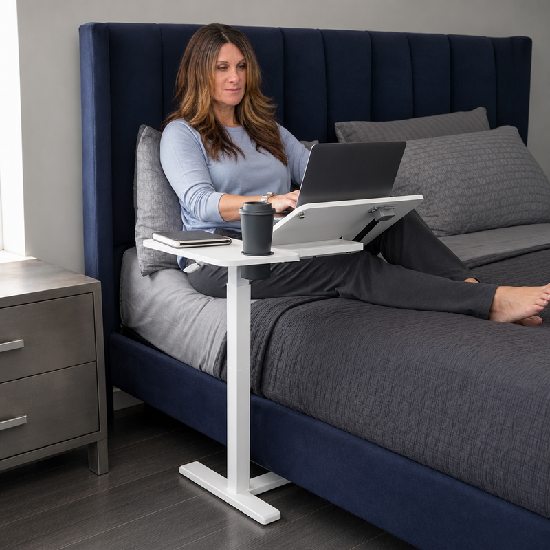 Adjustable Overbed Table With Wheels for Bed & Laptop - 2