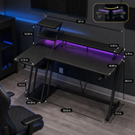L-SHAPED GAMING DESK – LED LIGHTS & POWER OUTLETS - 2