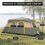 8–10 Person Instant Cabin Camping Tent with Room Divider - 2