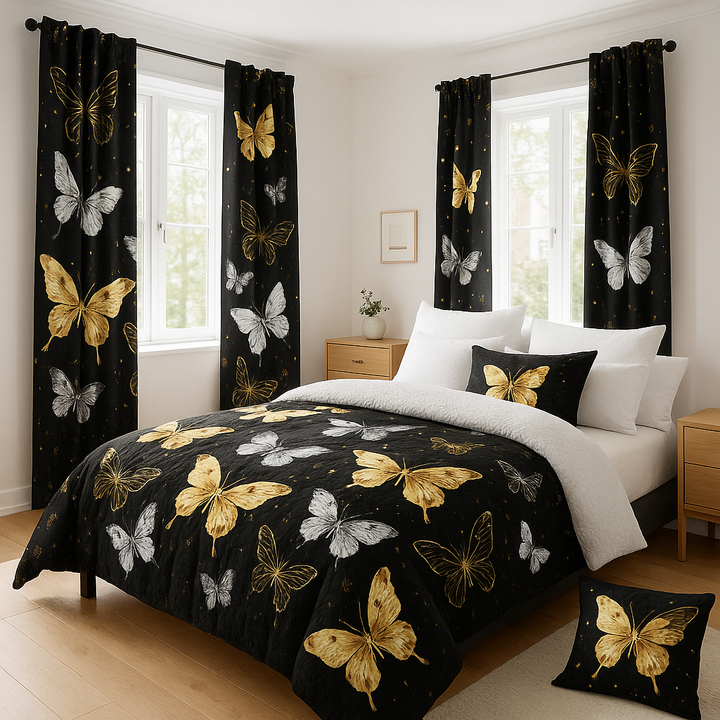 ComfyNest 9-Piece All-Season Microfiber Bedding & Curtain Set