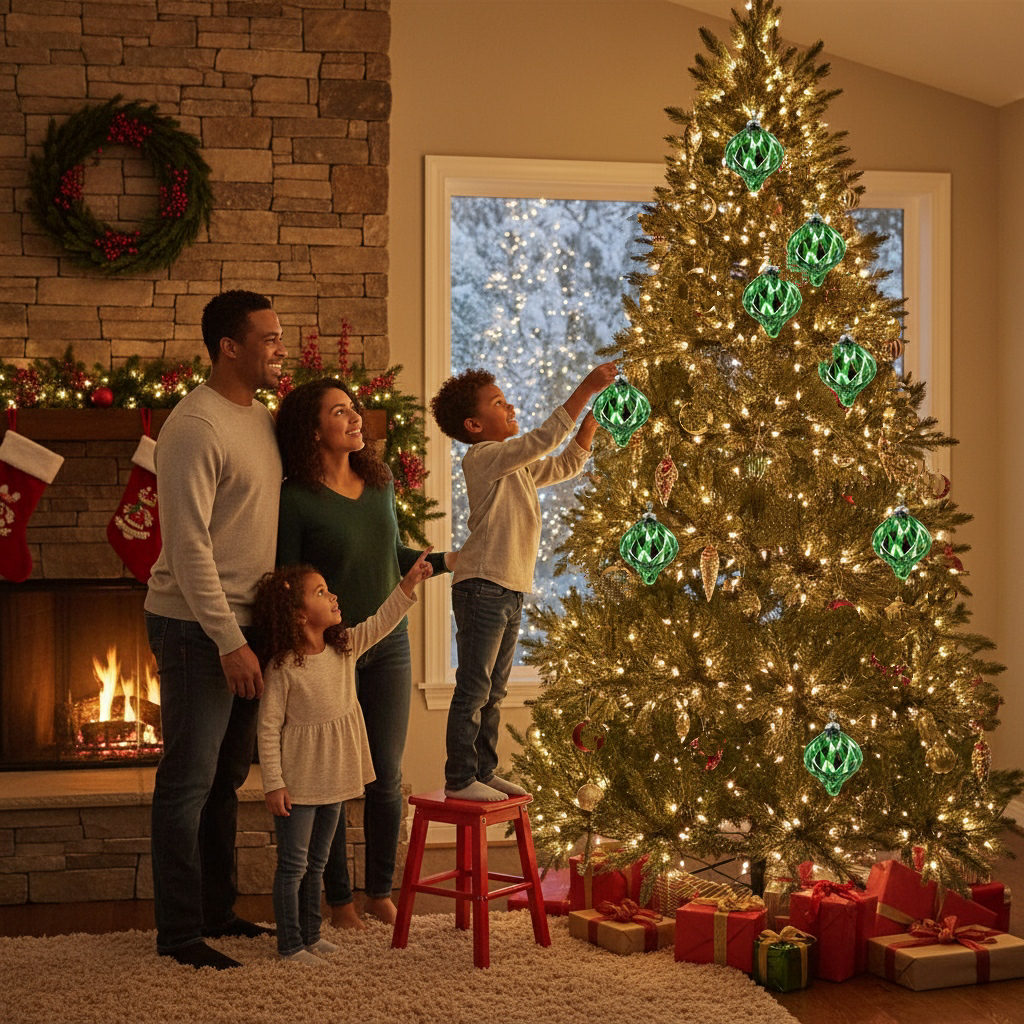 4.2x4.2x5.1 Christmas Ball Ornaments - Set of 8 Glass Decorative Hanging Balls for Holiday Decor | Trufairs