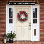 CHRISTMAS BERRY WREATH FOR FRONT DOOR – WINTER PINE HOLIDAY DÉCOR - 2