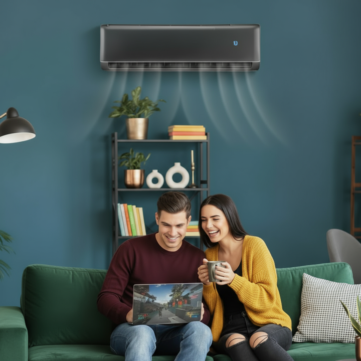 12000 BTU 21 SEER2 208-230V Wifi Enabled Mini Split Air Conditioner and Heater Gray
