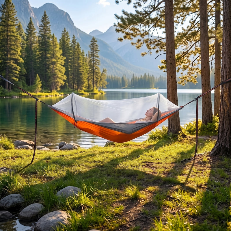 Camping Hammock with Mosquito Net – 1-2 Person, Nylon - 2