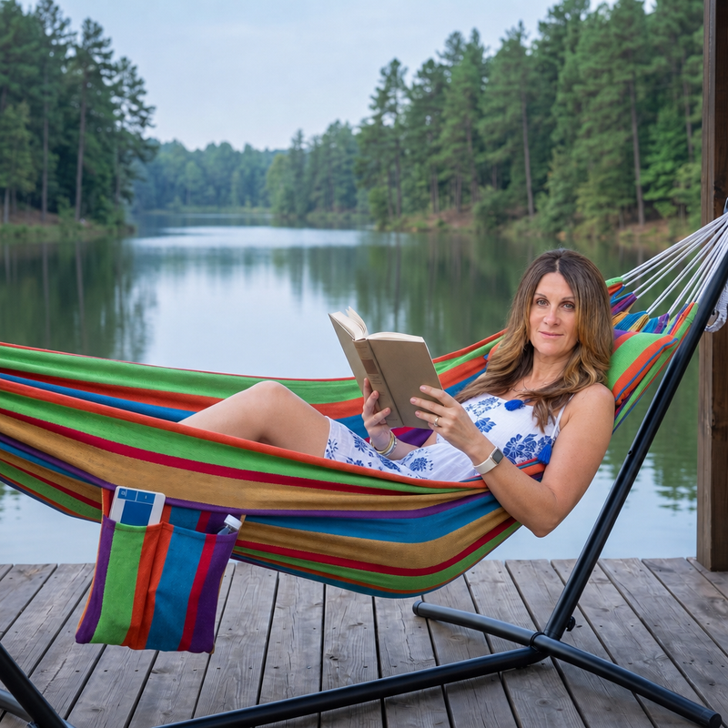 Double Hammock with Steel Stand – Indoor & Outdoor Comfort - 2