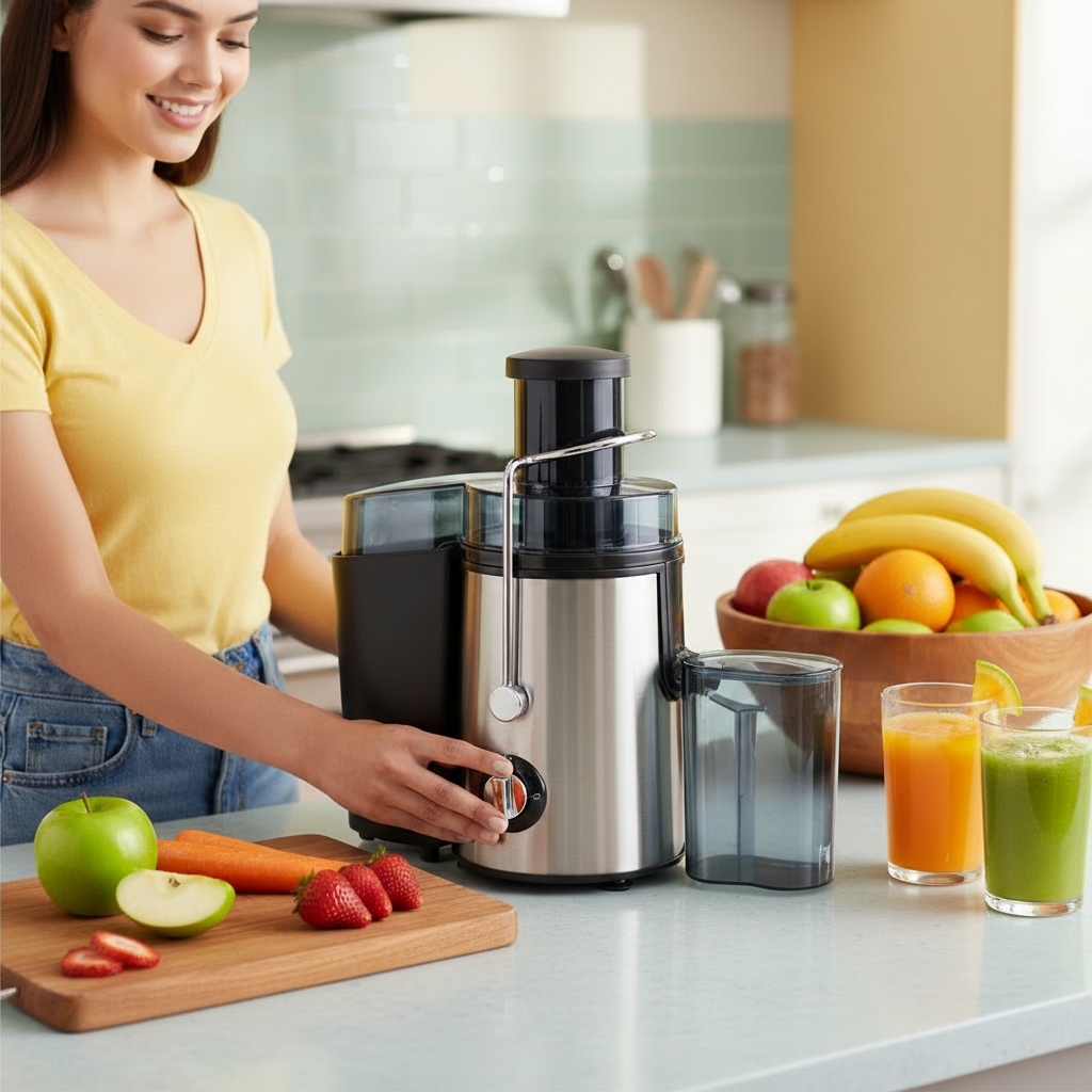 1000W Centrifugal Juicer Juice Extractor with 2 Speeds 3.6in Wide Feed Chute 17Oz Juicer Cup 54Oz Pulp Collector Electric Juicer for Fruits Vegetables