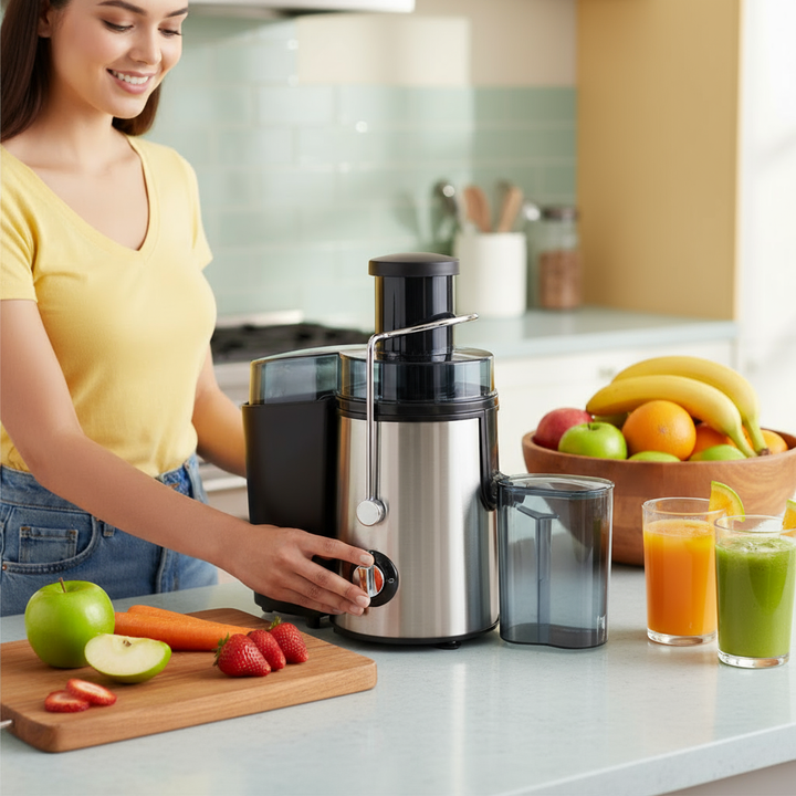 1000W Centrifugal Juicer Juice Extractor with 2 Speeds 3.6in Wide Feed Chute 17Oz Juicer Cup 54Oz Pulp Collector Electric Juicer for Fruits Vegetables