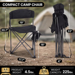 Tri-Lite Stool w/Back, Lightweight Portable Fishing Chair w/Cupholder and Carry Strap, Supports 225-Lb, Portable Outdoor Chair for the Hunting Blind, Camping, Travel, Hiking - 2