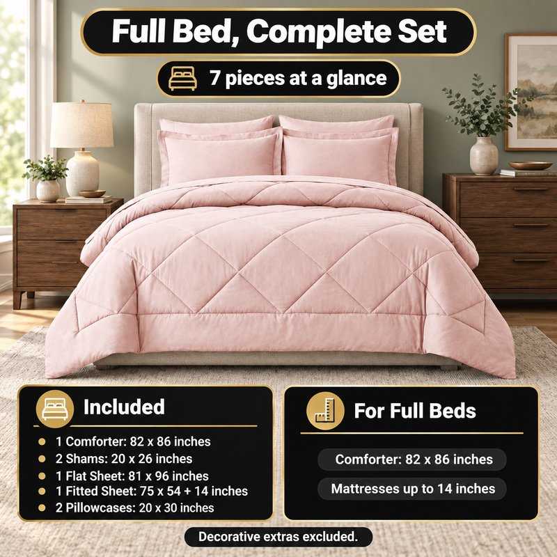 BEDDING SETS – 7-PIECE COMFORTER SET WITH SHEETS - 2