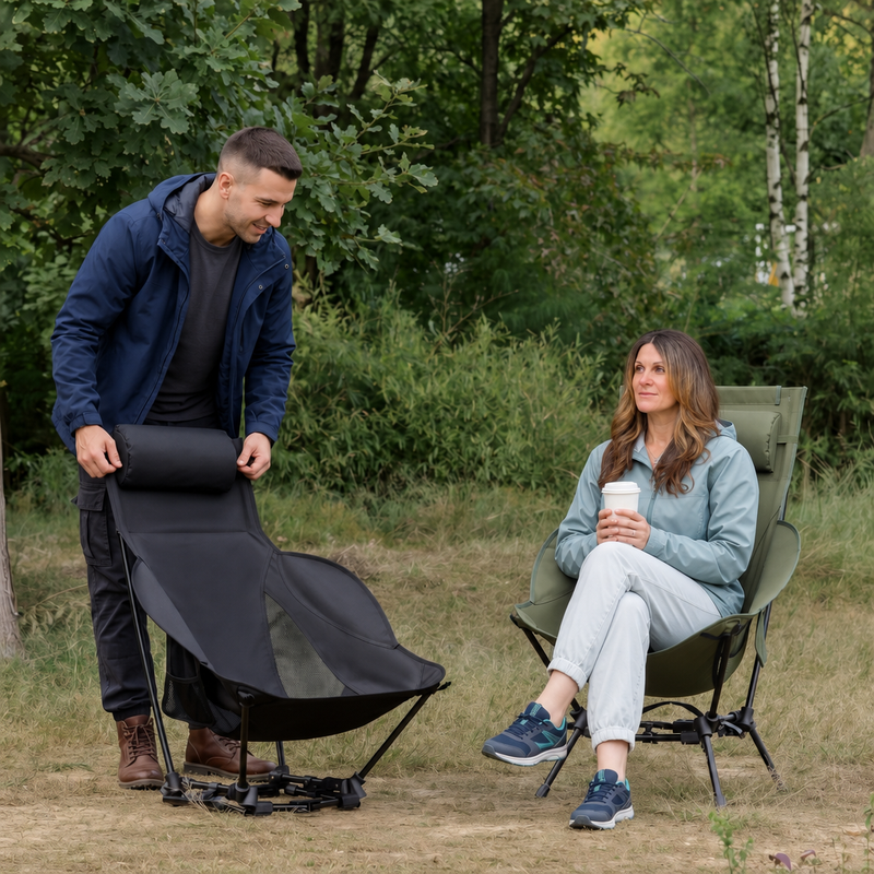 Ultra-Compact High Back Folding Camping Chair – Lightweight & Portable - 2