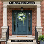 HYDRANGEA WREATH FOR FRONT DOOR – ARTIFICIAL FLORAL PORCH DÉCOR - 2