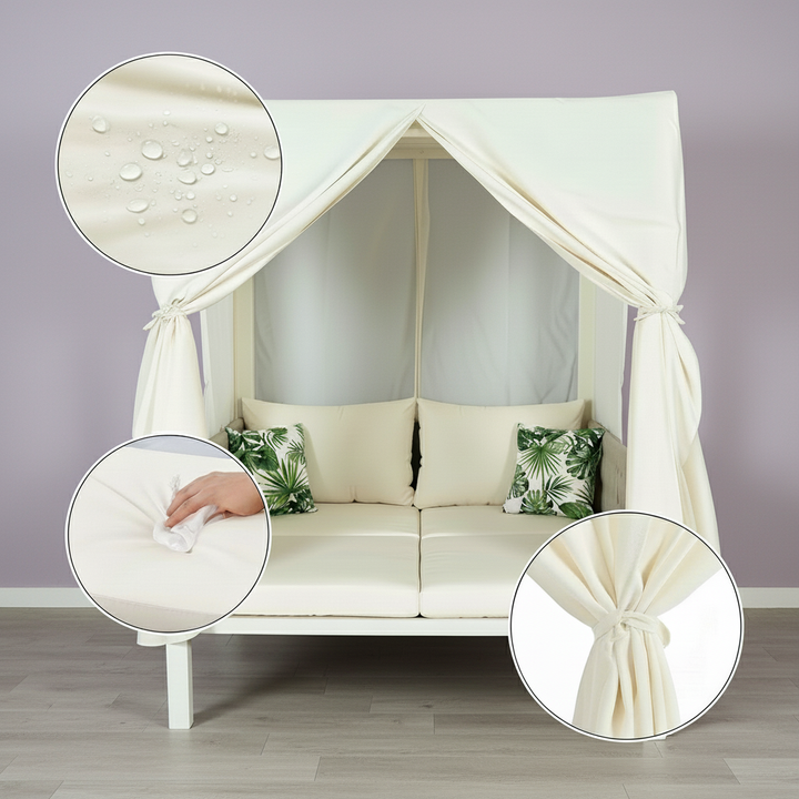 Exclusive Style Outdoor Patio Sunbed with Curtains - Premium High Comfort Multi-Scenario Collection