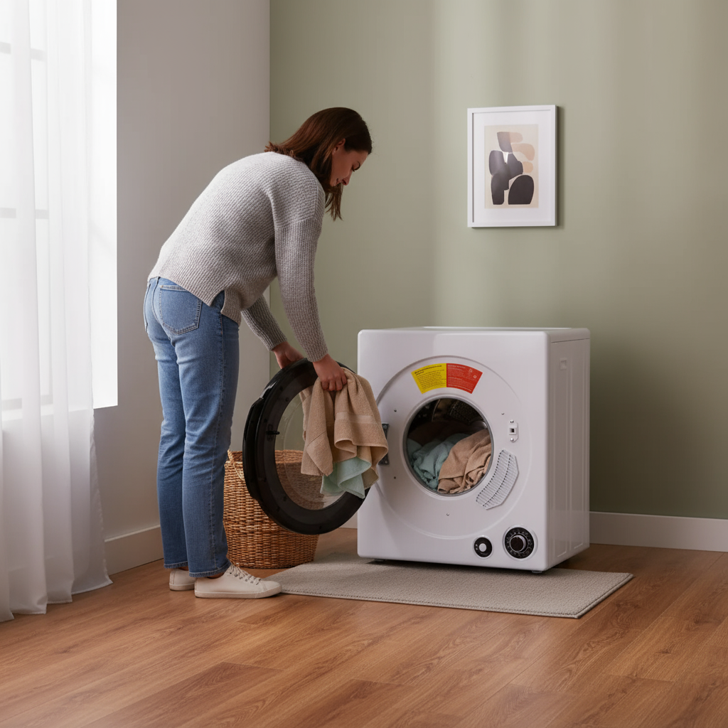 Compact Electric Tumble Laundry Dryer with Stainless Steel Tub