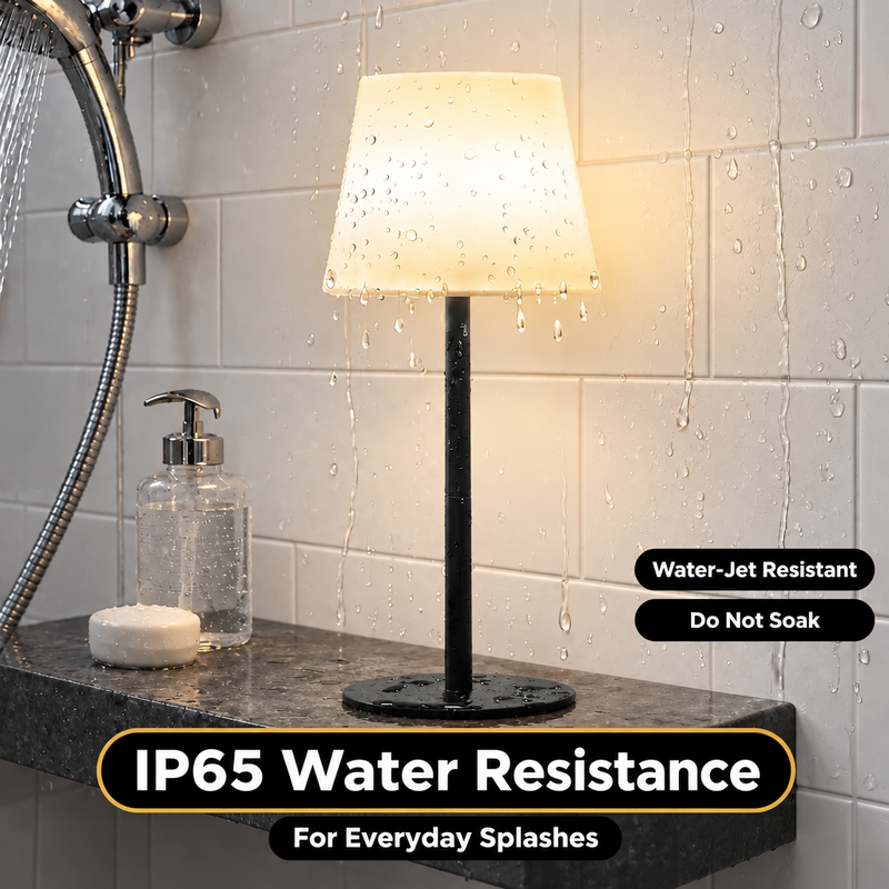 CORDLESS TABLE LAMP – RECHARGEABLE & WATERPROOF FOR SHOWER, BATHROOM AND OUTDOOR USE - 2