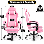 Pink Gaming Chairs – High-Back Reclining Styles with Footrest & Lumbar Support - 2