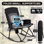 High Back Folding Rocking Camping Chair – Oversized Portable Outdoor Rocker with Cup Holder, Carry Bag & Heavy-Duty Steel Frame - 2
