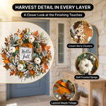 PUMPKIN WREATH FOR FRONT DOOR – FALL FARMHOUSE DÉCOR - 2