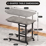 C-SHAPED END TABLE WITH CHARGING STATION – ADJUSTABLE HEIGHT - 2