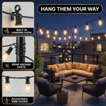 Outdoor Solar String Lights with Remote — Black, 37–108 ft - 2