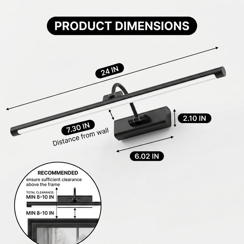 Battery Operated Picture Light for Wall - Rechargeable Cordless LED Art Light with Remote, Timer and Dimming - 2