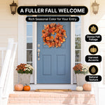 Pumpkin Wreath for Front Door – Fall Farmhouse Décor - 2