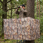 Hunting Tree Stand Blinds Cover 142" x 35" Extra Large Camouflage Universal Tree Stand Blinds Realistic Forest Camo Treestand Cover with Zipper for Deer Elk Hunting, Frames Not Included - 2