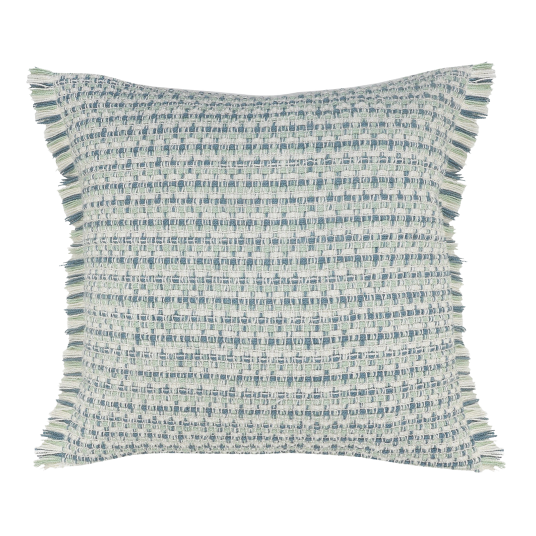 Premium 24" x 24" Blue Zippered Coastal Indoor Outdoor Throw Pillow with Polyester Fill