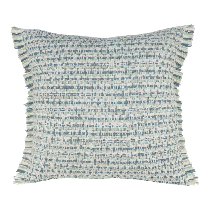 Premium 24" x 24" Blue Zippered Coastal Indoor Outdoor Throw Pillow with Polyester Fill
