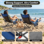 Premium Reclining Camping Chair with Footrest & Headrest – 4-Position Adjustable Recline - 2