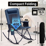 High Back Folding Rocking Camping Chair – Oversized Portable Outdoor Rocker with Cup Holder, Carry Bag & Heavy-Duty Steel Frame - 2