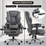 Executive Office Chair with Heat and Massage – High Back Reclining PU Leather Desk Chair with Footrest - 2