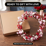 VALENTINE WREATHS FOR FRONT DOOR – HEART & BERRY FLORAL WREATH FOR VALENTINE’S DAY DÉCOR - 2