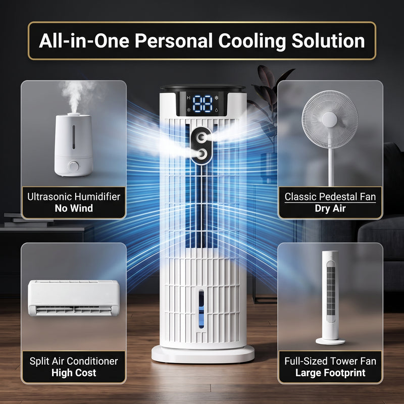 3-in-1 Evaporative Air Cooler Tower Fan with Remote Control - 2