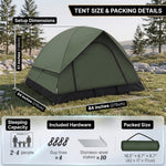 2-4 PERSON LIGHTWEIGHT BACKPACKING DOME CAMPING TENTS - 2
