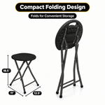 Folding Stool with Metal Frame – Indoor & Outdoor Seating - 2