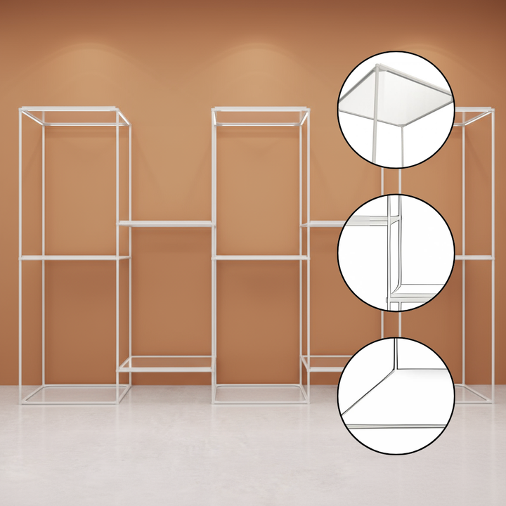 Zuo Chair Display Light Gray – Modular Glass Display System with LED Lighting | Contemporary Storage Solution | Trufairs
