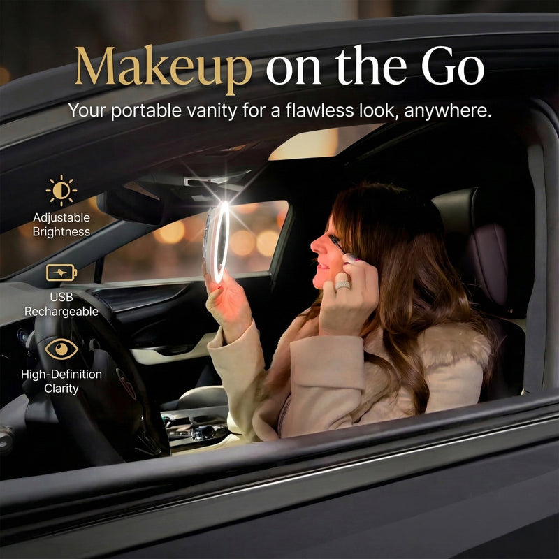 Lighted Magnifying Makeup Mirror – Rechargeable LED - 2