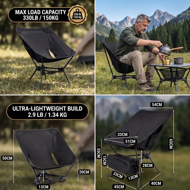 Ultralight Folding Camping Chair – Portable Outdoor High-Back Seat - 2